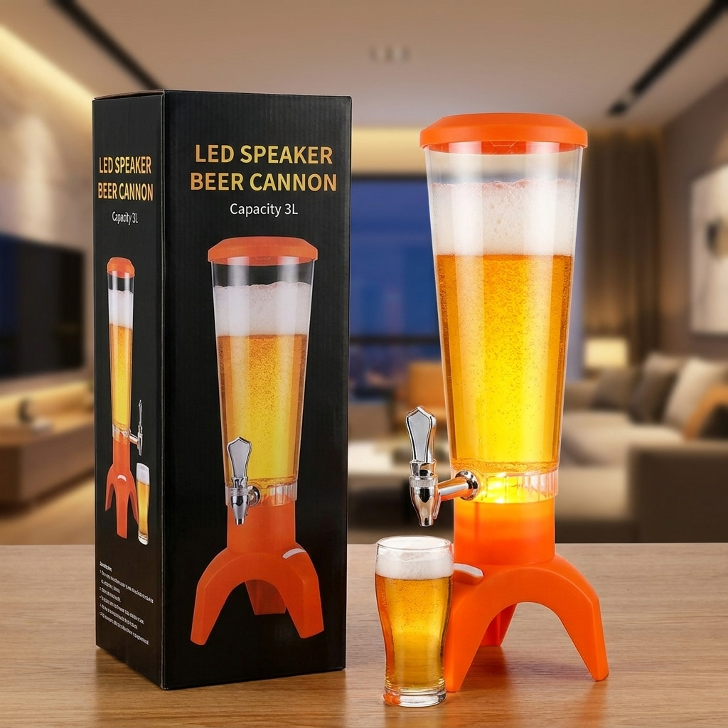 Točilica za Pivo 3L — LED Svetlo i Bluetooth Zvučnik